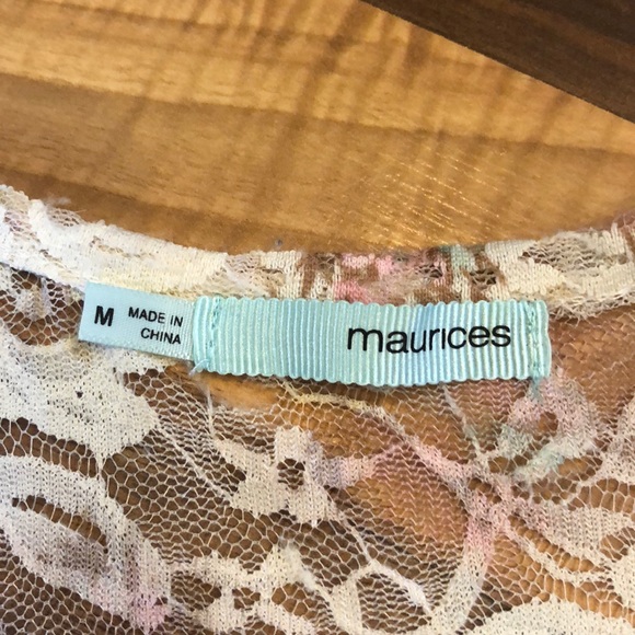 Maurice’s Mesh floral lace top - Picture 2 of 2